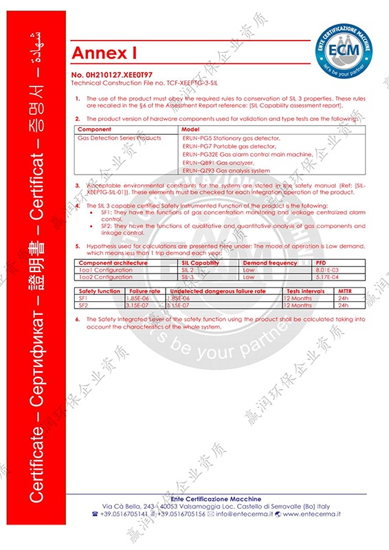 西安贏潤環(huán)?？萍技瘓F(tuán)有限公司獲得“SIL證書認(rèn)證”SIL證書認(rèn)證