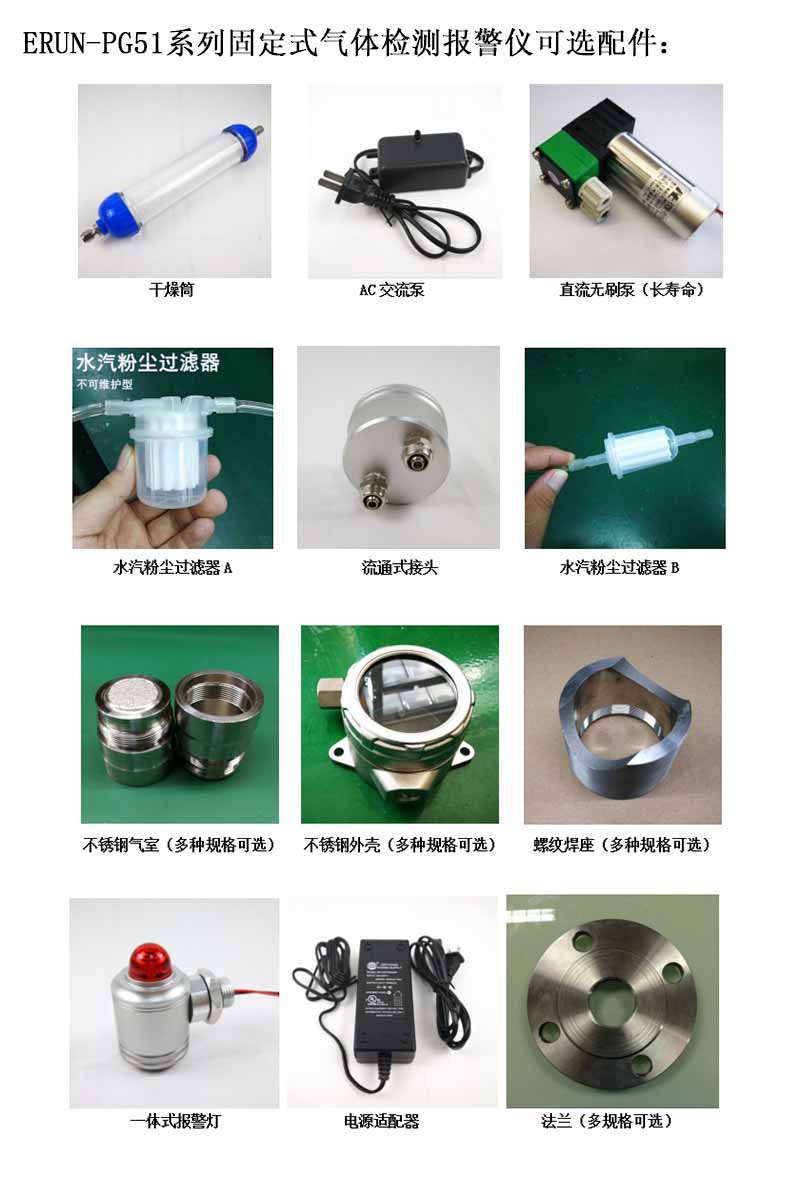 固定在線式六合一氣體檢測報(bào)警儀可選配件